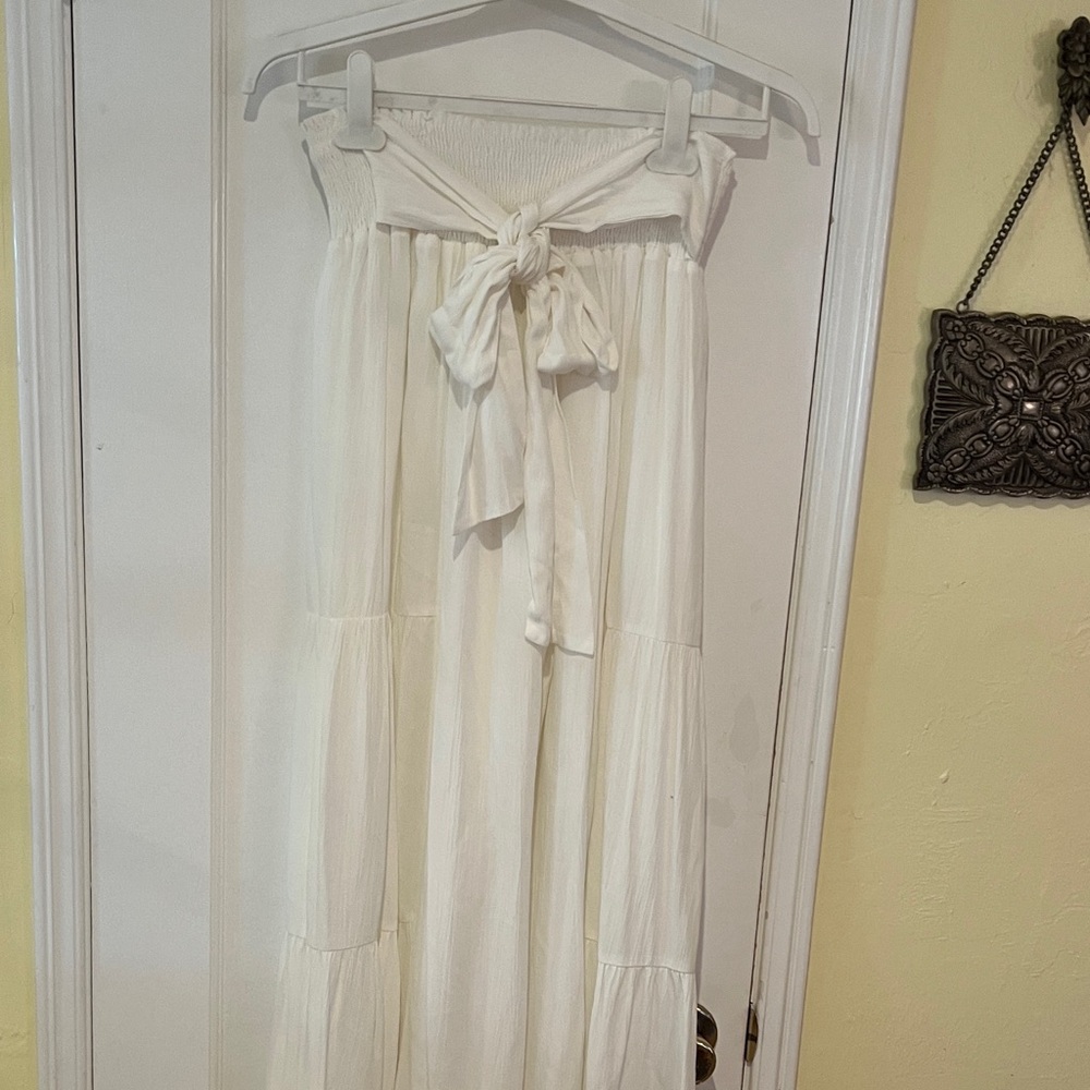 Final Touch White Maxi Skirt with Tie Detail